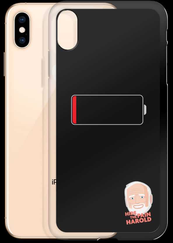 Low Battery Harold Phone Case PNG image
