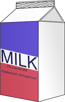 Low Fat Milk Carton Graphic PNG image