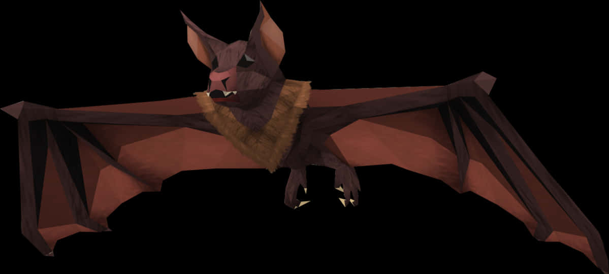 Low Poly Bat Model PNG image