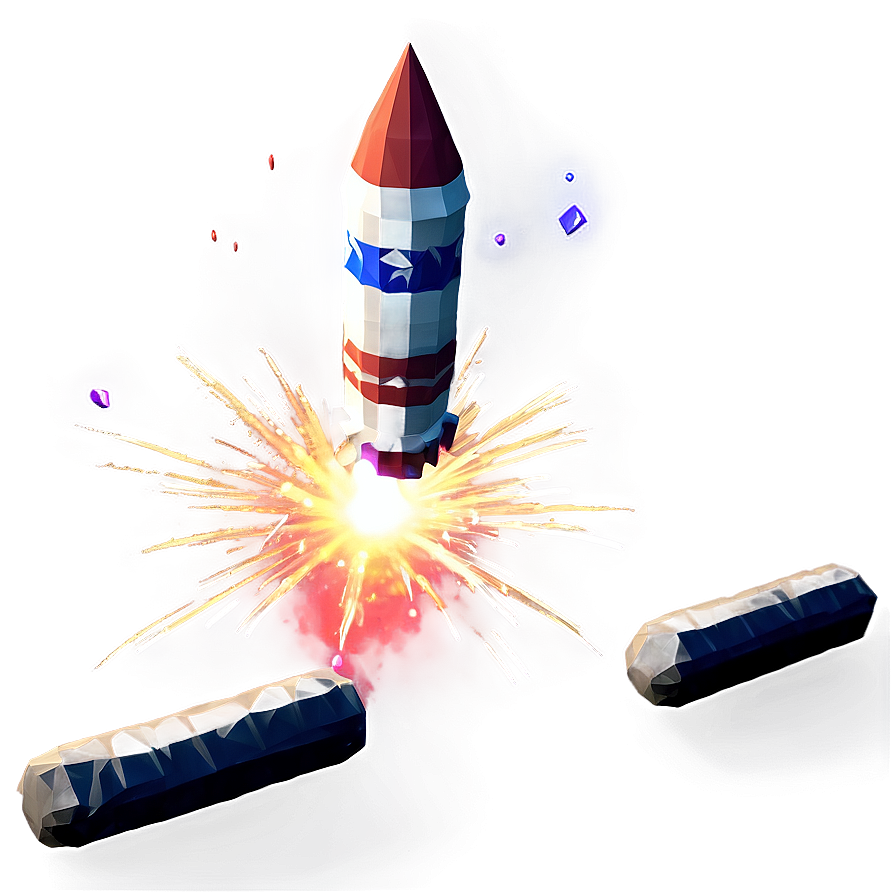 Low Poly Firework Rocket Png 06212024 PNG image