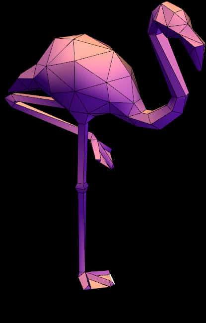 Low Poly Flamingo Artwork PNG image