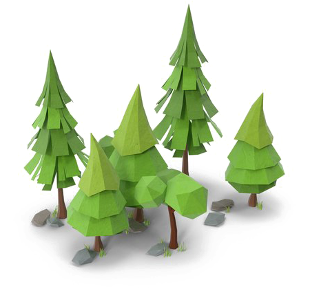 Low Poly Forest Illustration PNG image