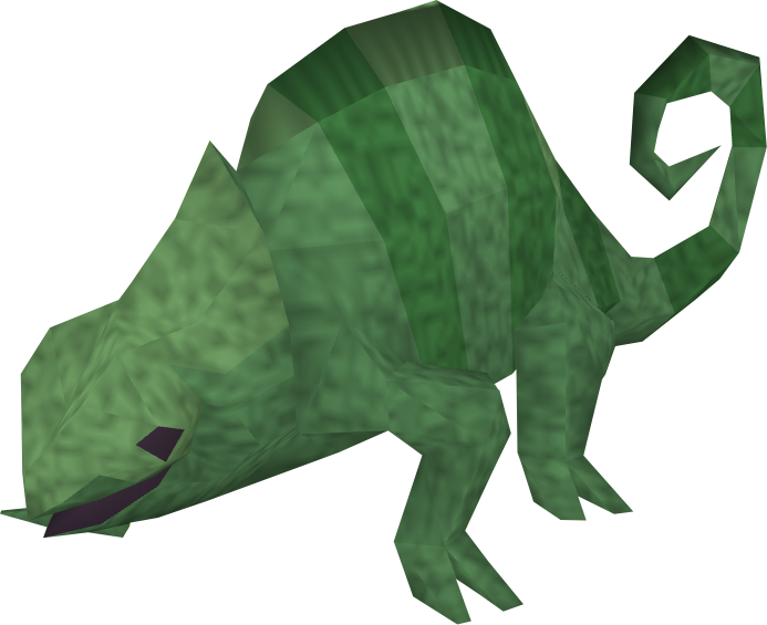 Low Poly Green Chameleon PNG image