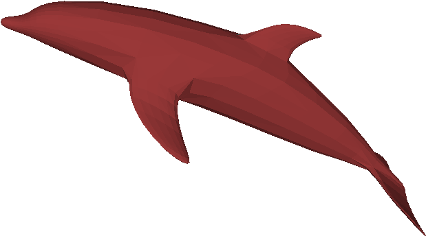 Low Poly Red Dolphin PNG image