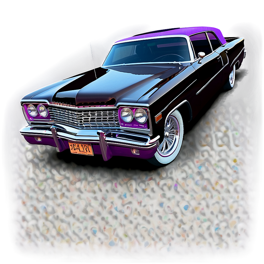 Lowrider At Night Scene Png 06112024 PNG image