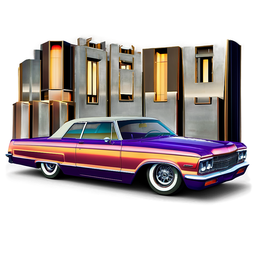 Lowrider At Night Scene Png Bms PNG image