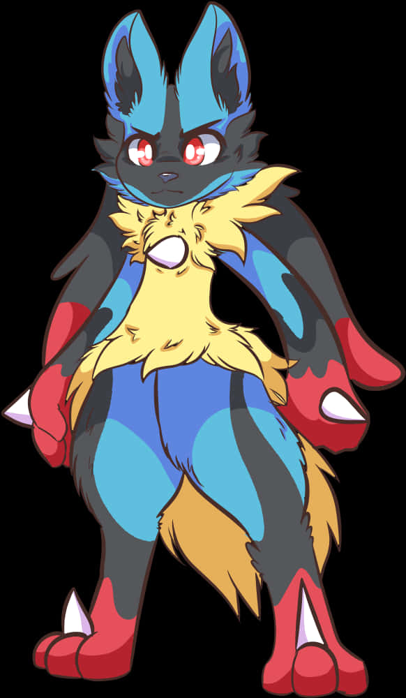 Lucario Anime Style Artwork PNG image