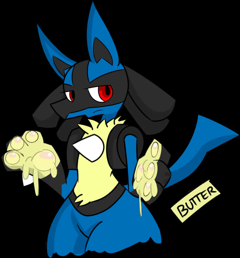 Lucario_ Anime_ Style_ Illustration PNG image