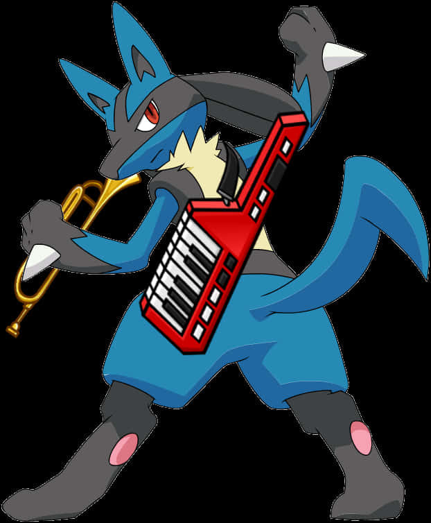 Lucario Playing Keytar PNG image