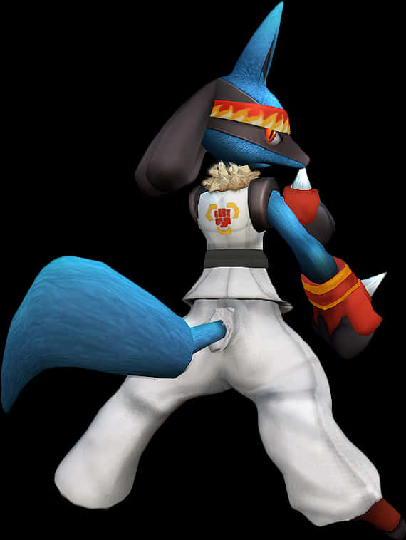 Lucario Pokemon Fighting Stance PNG image