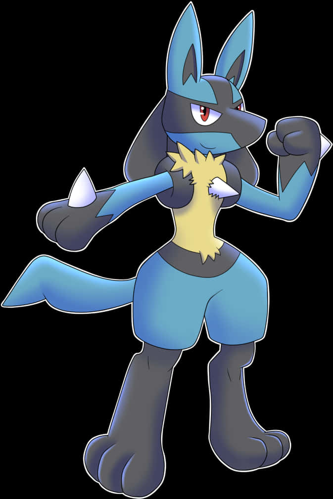 Lucario Pokemon Standing Pose PNG image