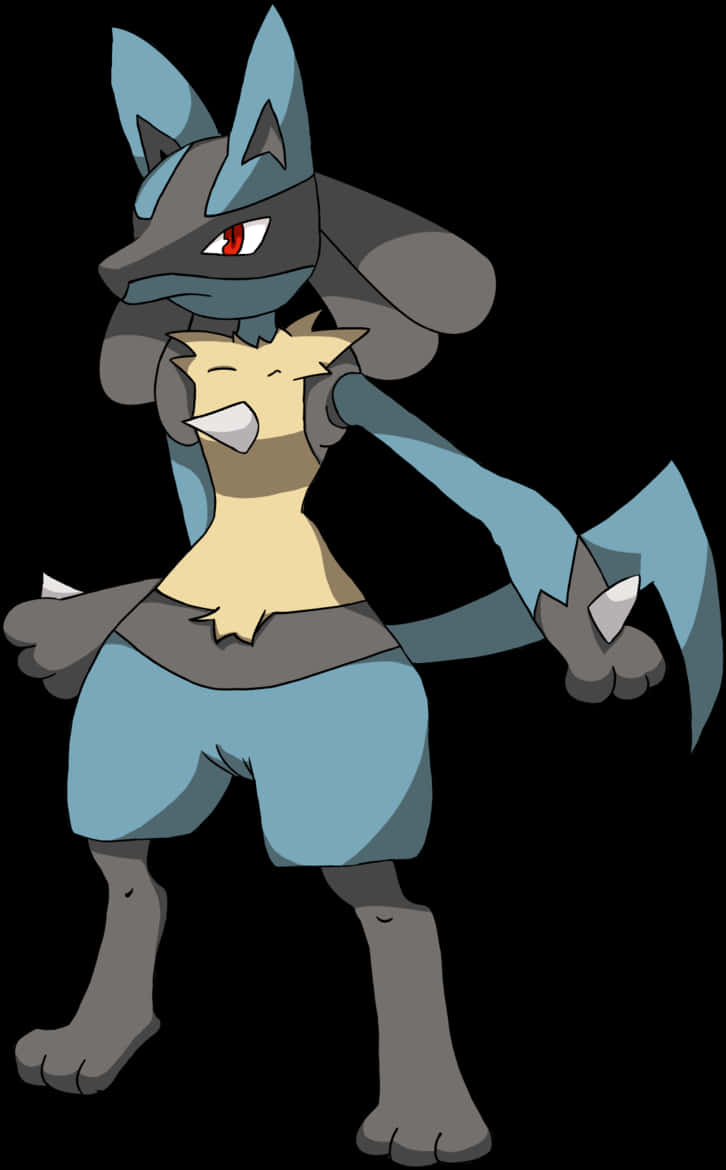 Lucario Pokemon Standing Pose PNG image