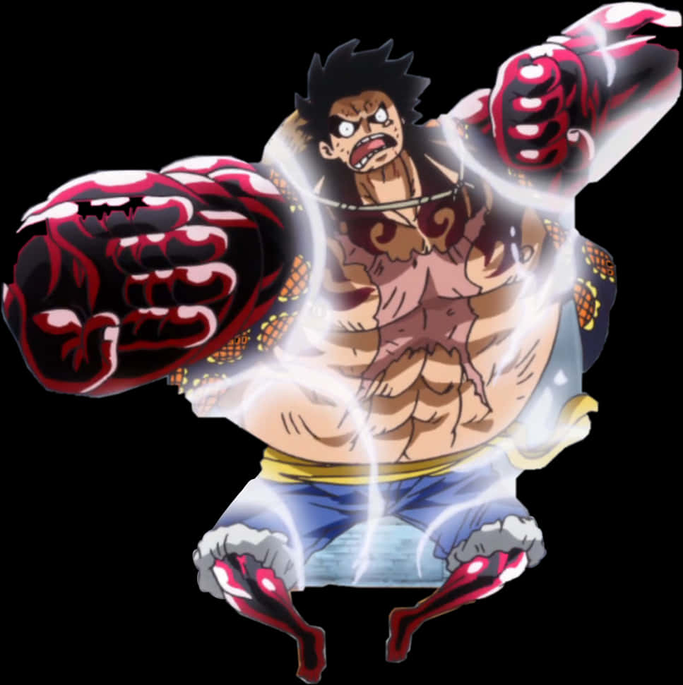 Luffy Gear Fourth Transformation PNG image