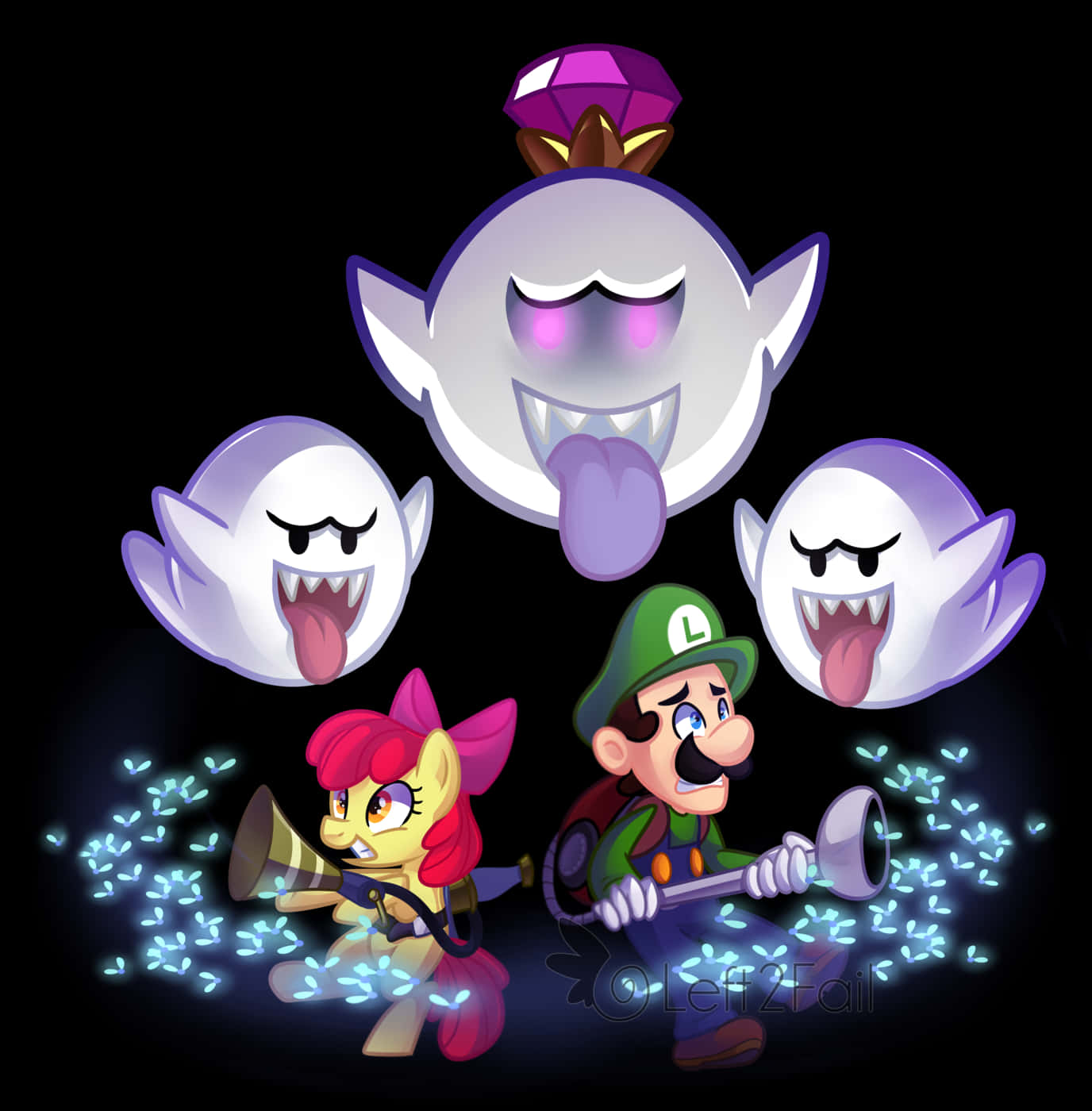 Luigi_and_ Friends_ Haunted_ Adventure PNG image