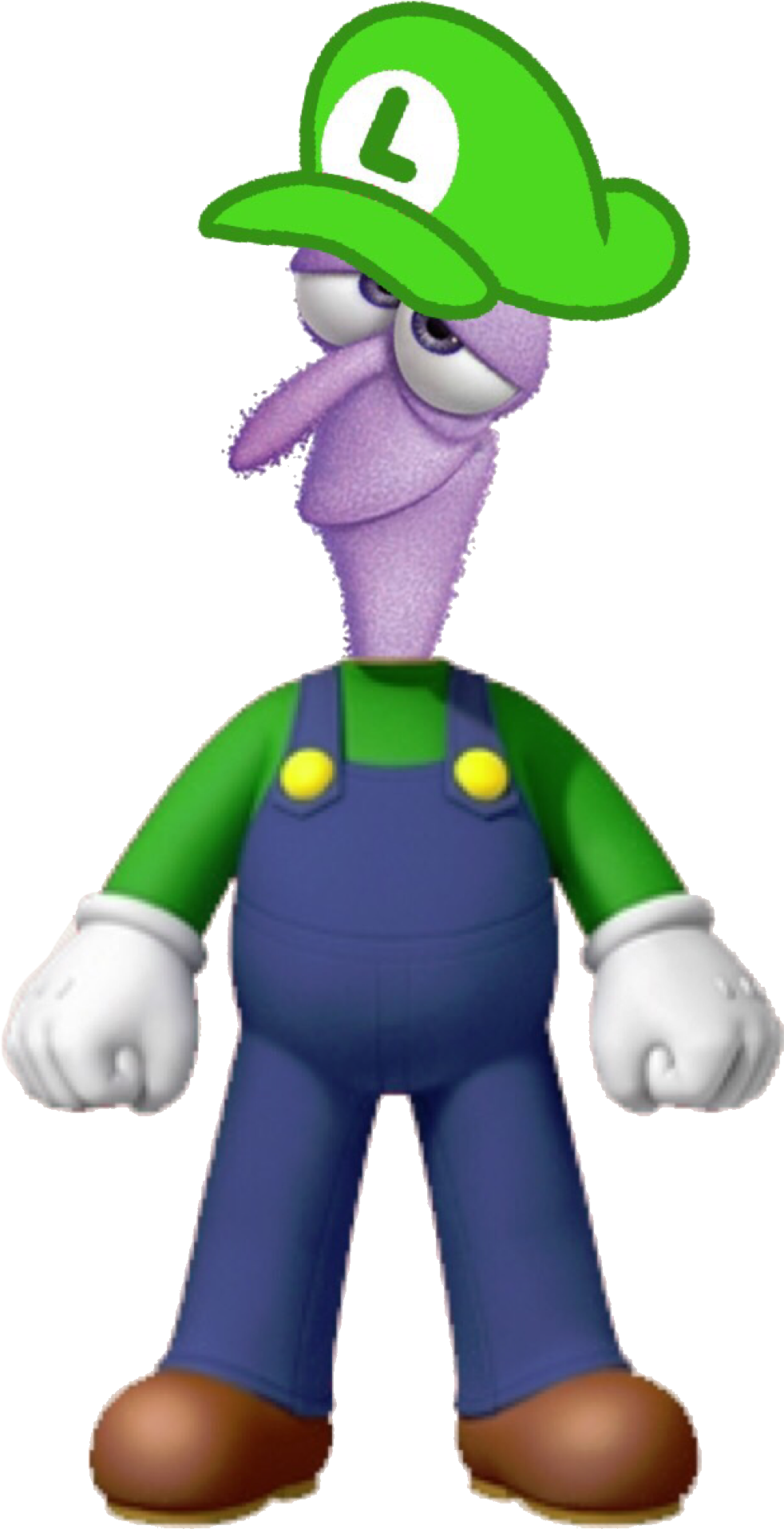 Luigi Fearful Expression Cartoon Character PNG image