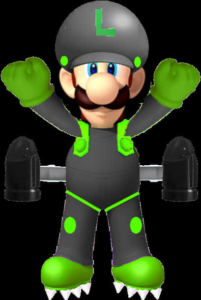 Luigiin Metallic Gear PNG image