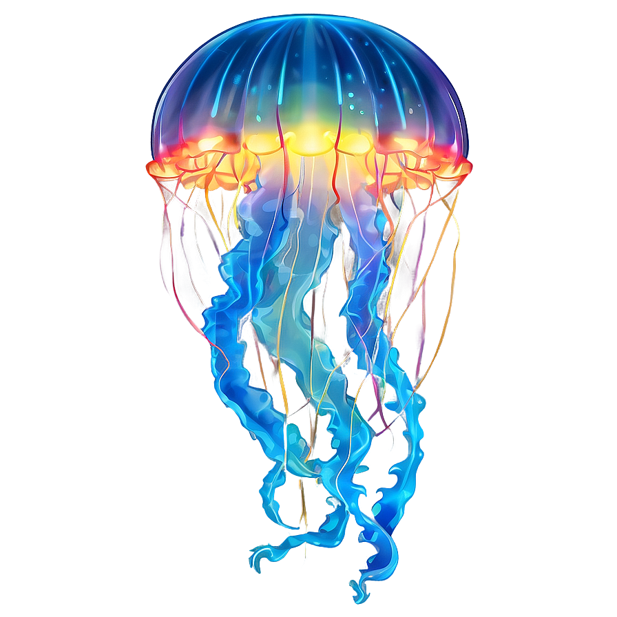 Luminescent Moon Jelly Illustration Png 06292024 PNG image