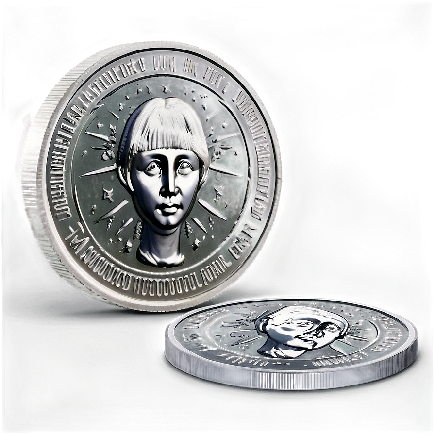 Luminescent Silver Coin Png 49 PNG image