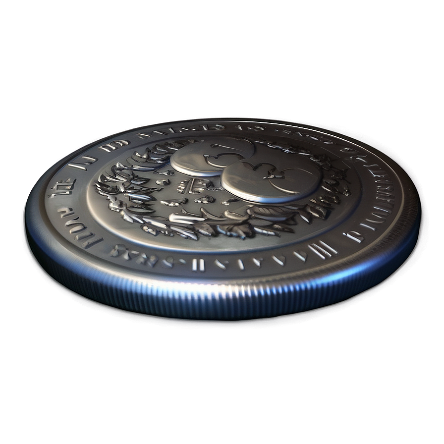 Luminescent Silver Coin Png Mku PNG image