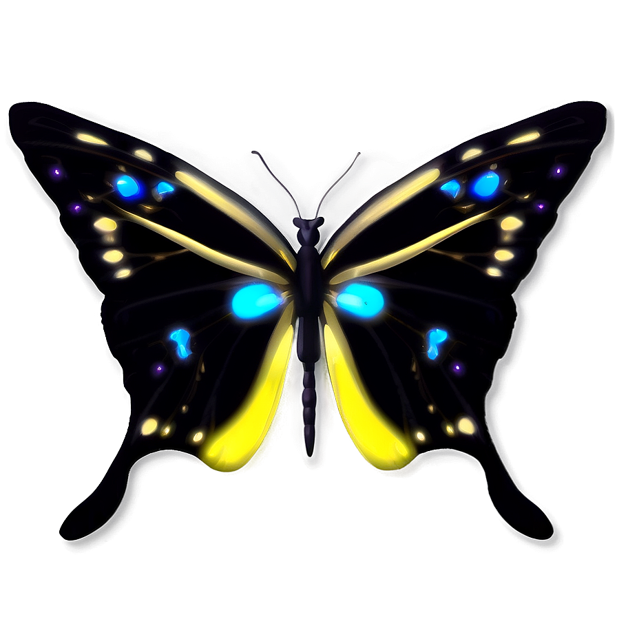 Luminous Black Butterfly Png 42 PNG image