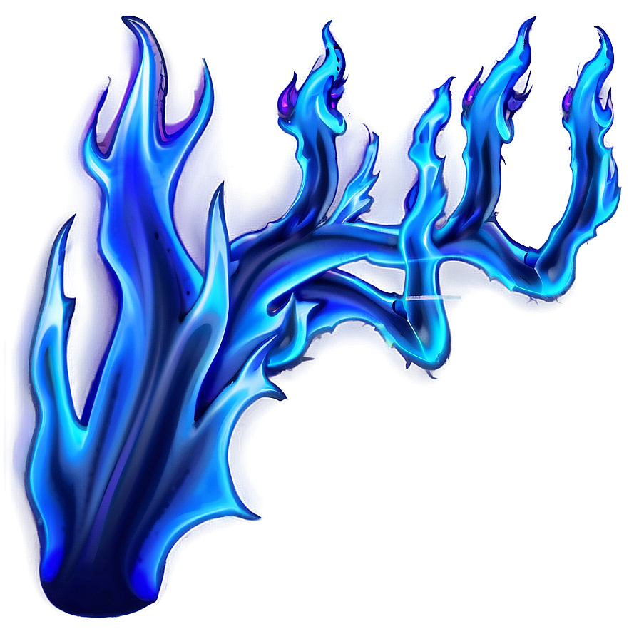 Luminous Blue Flames Png Wgt PNG image