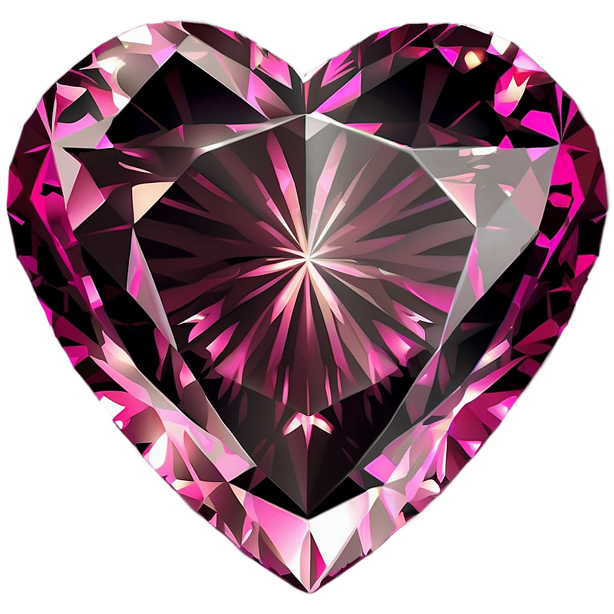 Luminous Pink Heart Diamond Drawing Png 73 PNG image