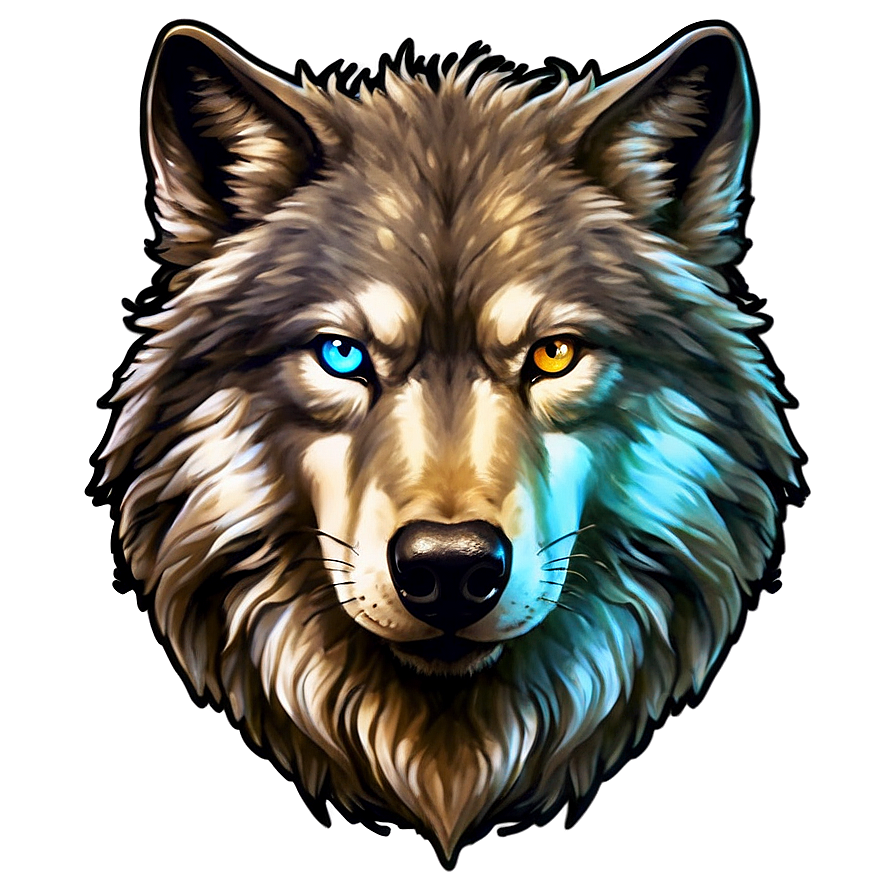 Luminous Wolf Head Aura Png Laq PNG image