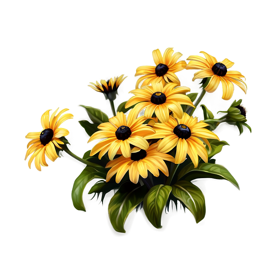 Lush Black Eyed Susan Landscape Png Mis28 PNG image