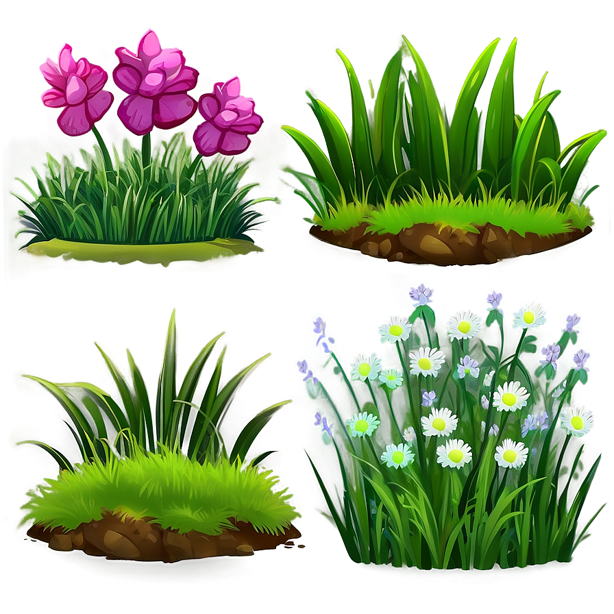 Lush Cartoon Grass Png 06122024 PNG image