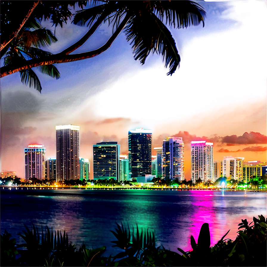 Lush Miami Skyline From The Park Png 06272024 PNG image