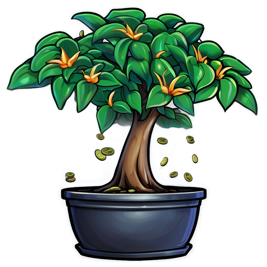 Lush Money Tree Artwork Png Uev PNG image