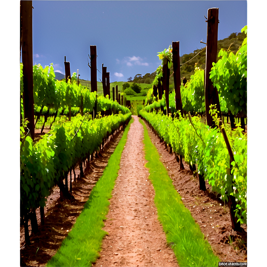 Lush Vineyard Pathway Png 06202024 PNG image