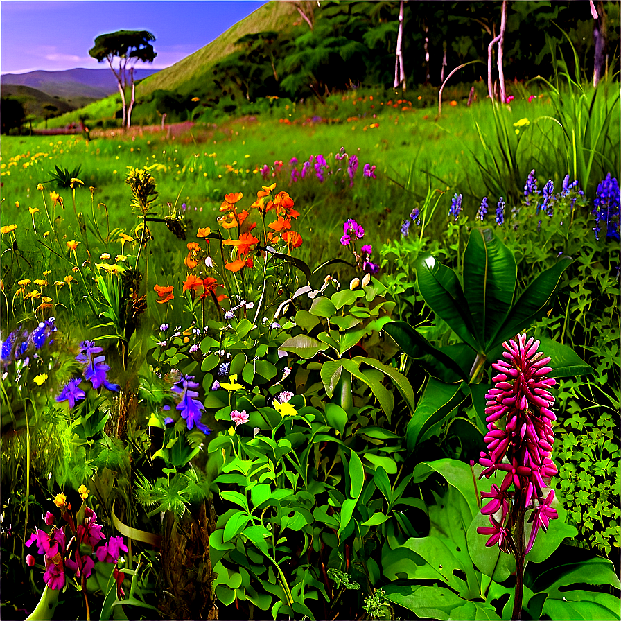 Lush Wildflower Habitat Png Fgl35 PNG image