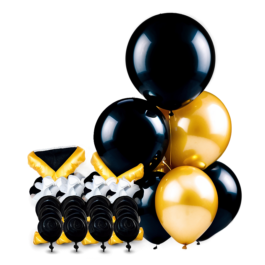 Luxe Black Gold Balloon Setup Png 06132024 PNG image