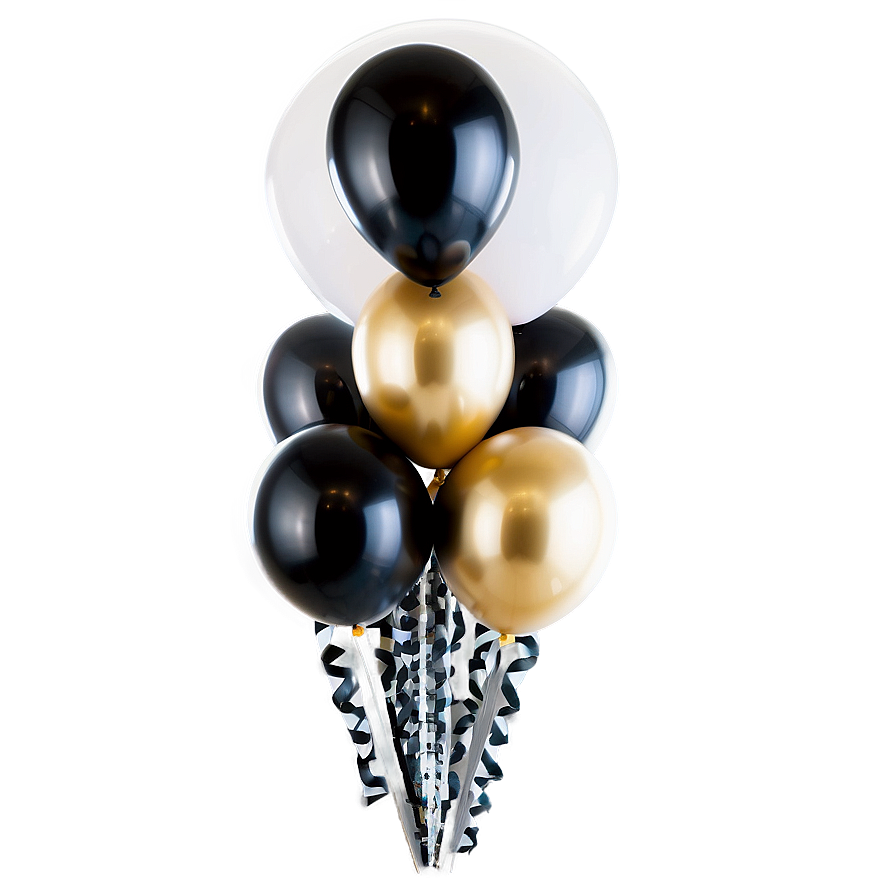 Luxe Black Gold Balloon Setup Png Pib PNG image