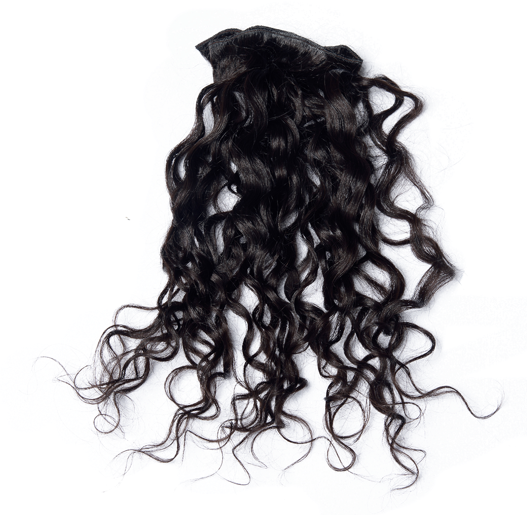 Luxurious Black Curly Hair Texture PNG image