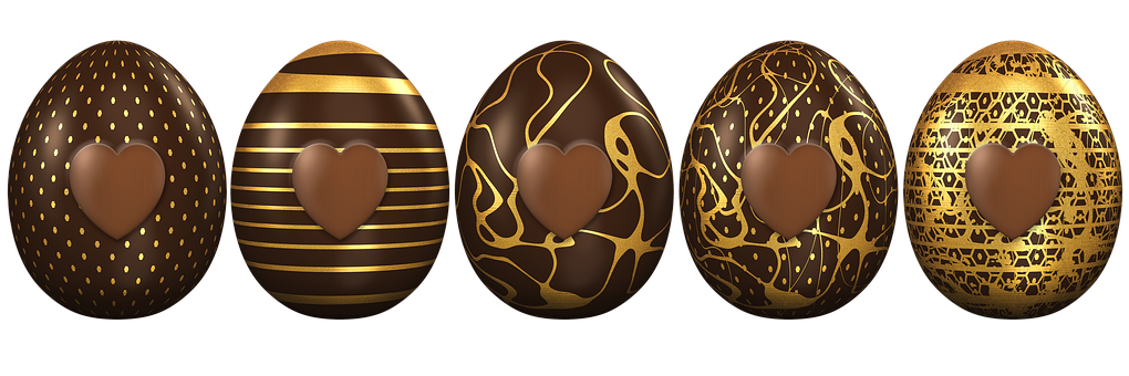 Luxurious Chocolate Easter Eggs PNG image
