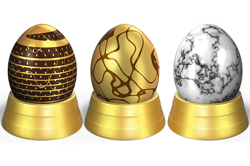 Luxurious Decorative Easter Eggs PNG image
