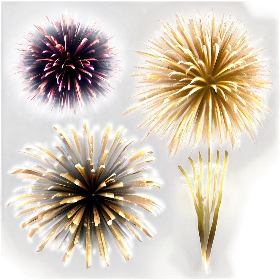 Luxurious Gold Fireworks Celebration Png Hgx PNG image