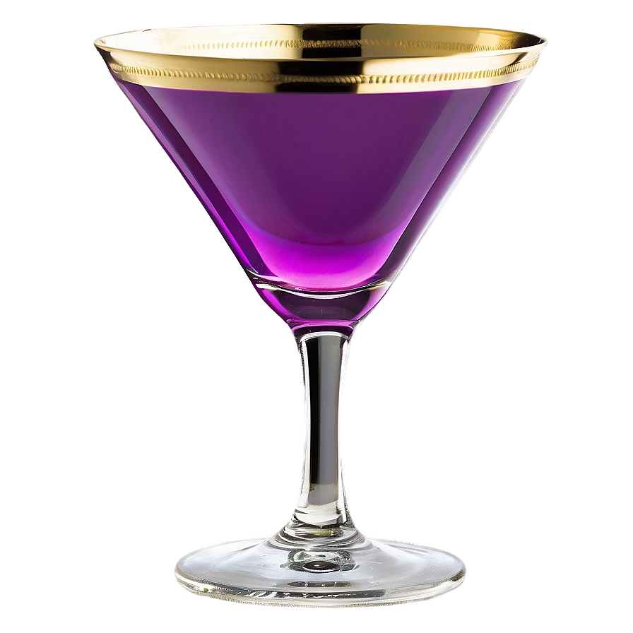 Luxurious Gold Rim Martini Png Hsv65 PNG image