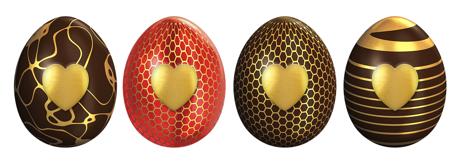 Luxurious Golden Easter Eggs PNG image
