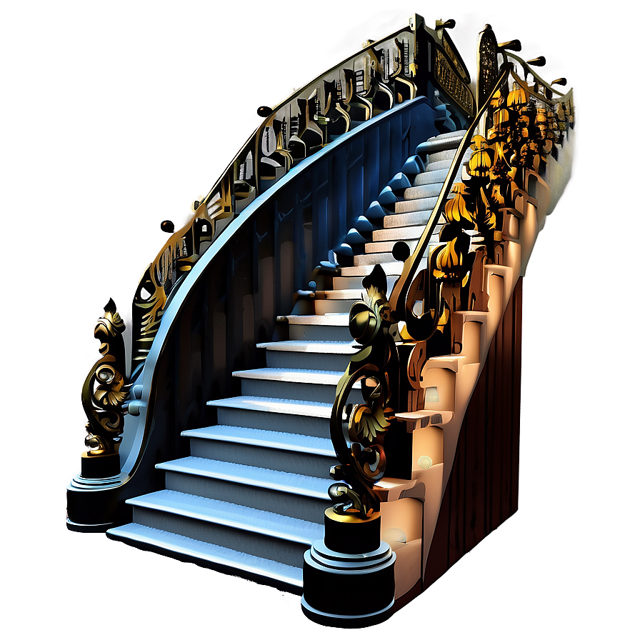 Luxurious Staircase Png 06122024 PNG image