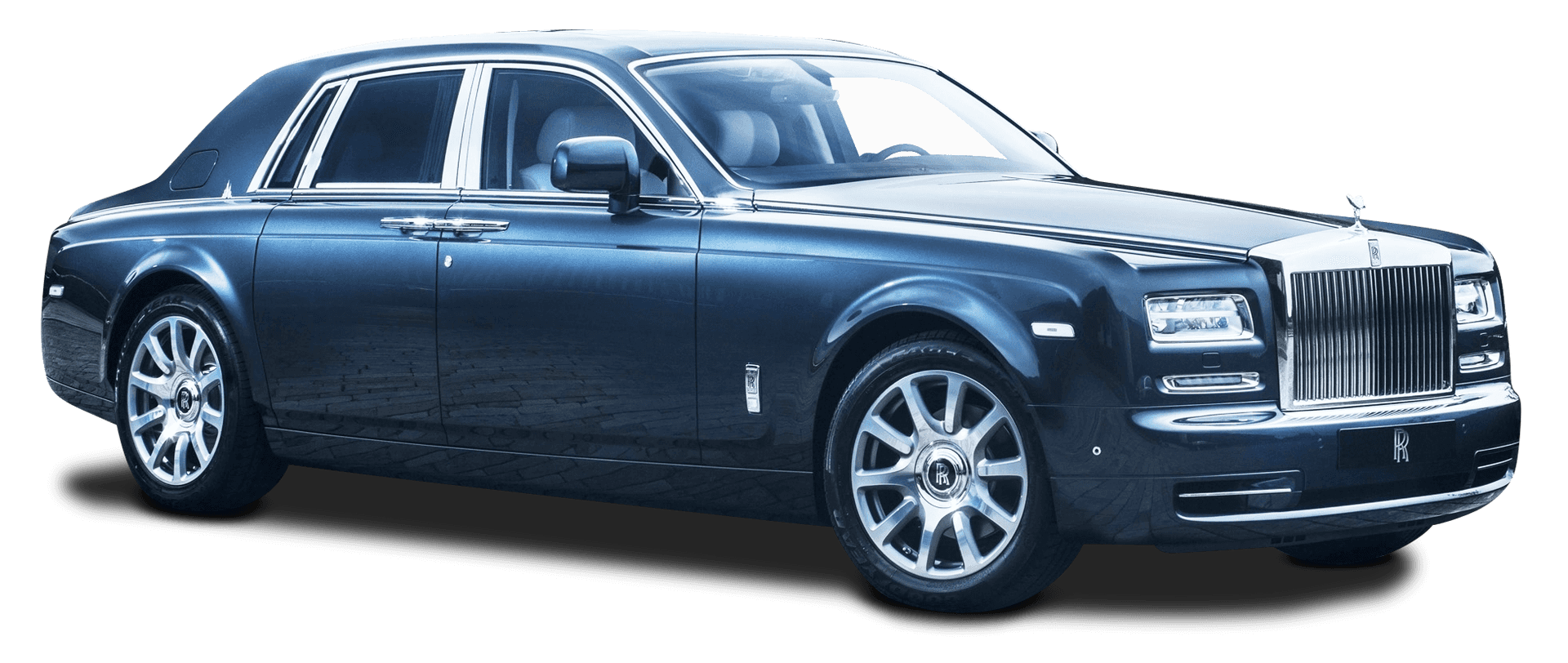 Luxury Blue Rolls Royce Side View PNG image