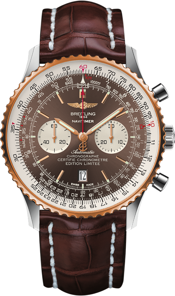 Luxury Brown Leather Strap Watch PNG image