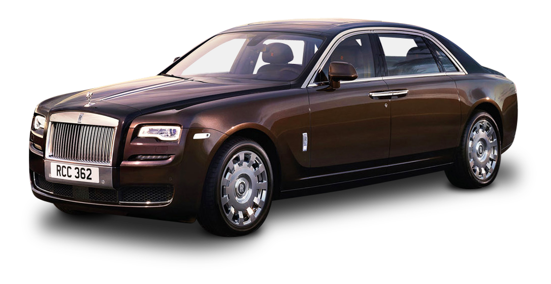 Luxury Brown Rolls Royce Side View PNG image