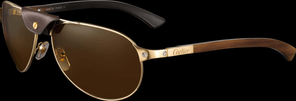Luxury Cartier Sunglasses Brown Tint PNG image