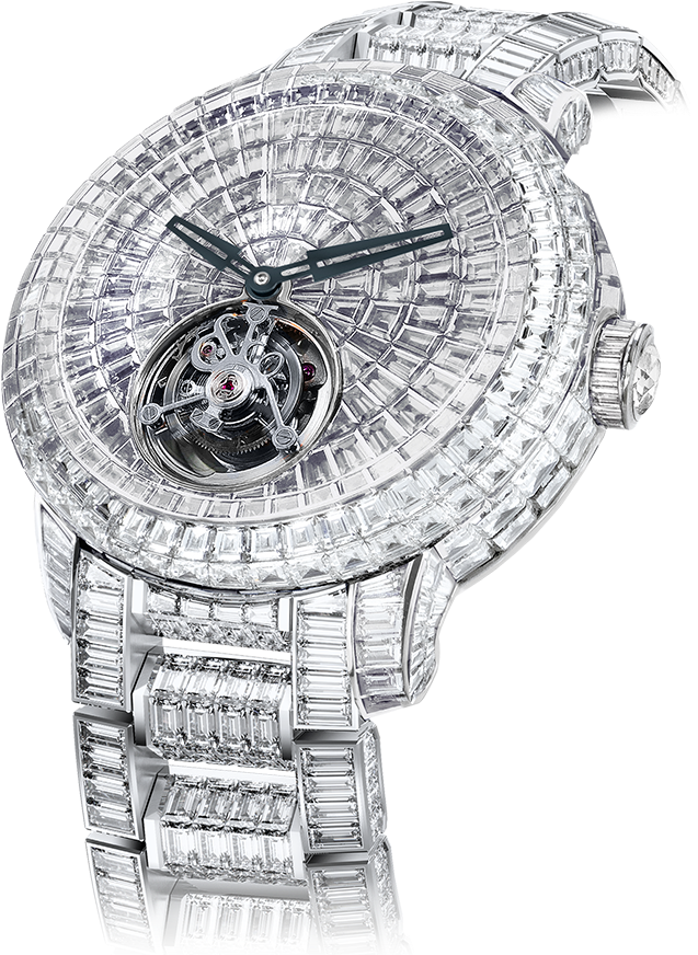 Luxury Diamond Encrusted Watch PNG image