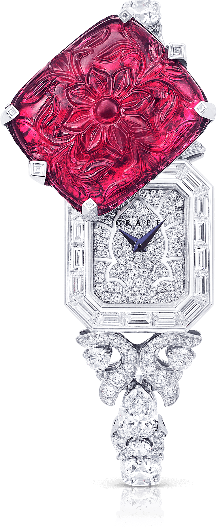 Luxury Floral Diamond Watch PNG image