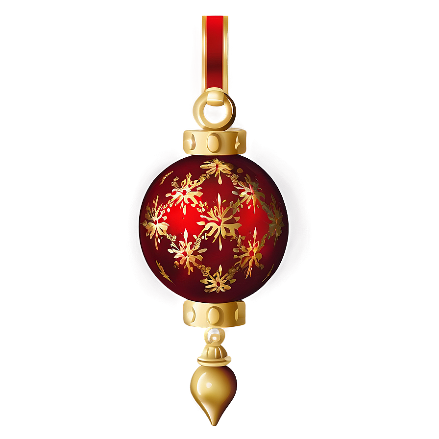 Luxury Gold And Red Christmas Ornament Png Eaf PNG image