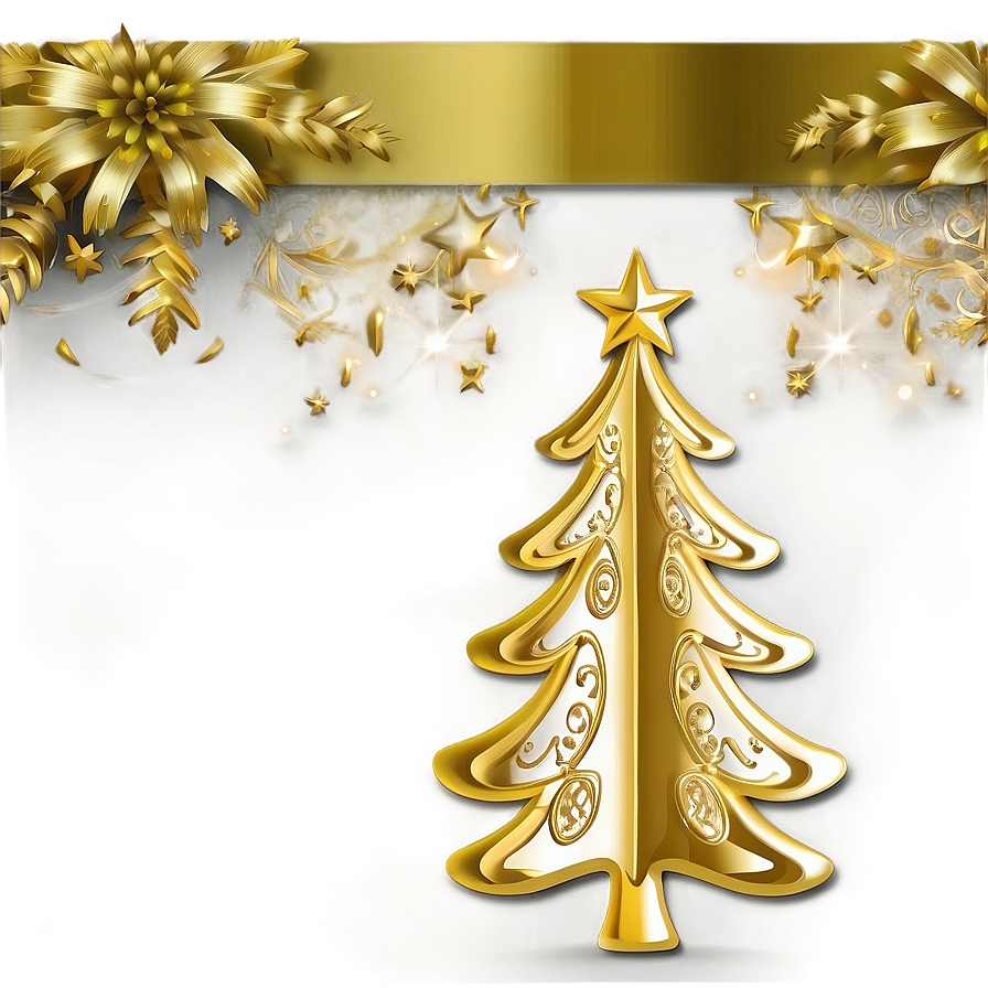 Luxury Gold Christmas Tree Design Png 06282024 PNG image